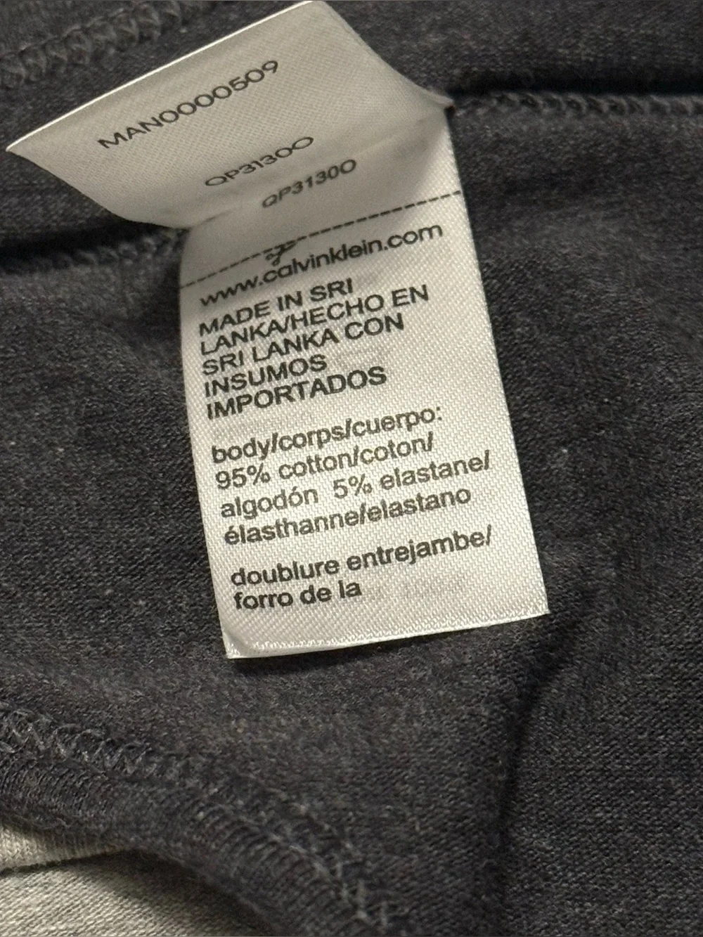 Calvin Klein Women's Thong Underwear 3 Pack Large Cotton Gray Charcoal Blue